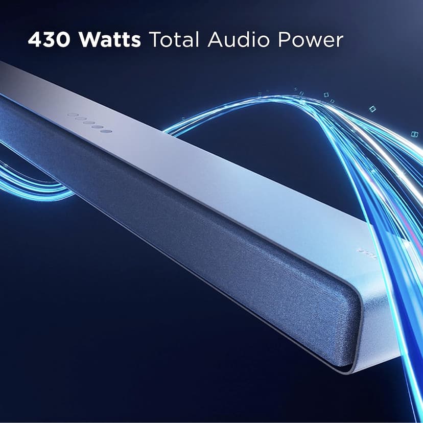 TCL 5.1ch Sound Bar with Wireless Subwoofer (Q6510, 2023 - Model), Dolby Audio, DTS Virtual:X, 430W, Built-in Center Channel Speaker, 2 Rear Surround Sound Speakers, Wall Mount/HDMI Cable (Renewed)