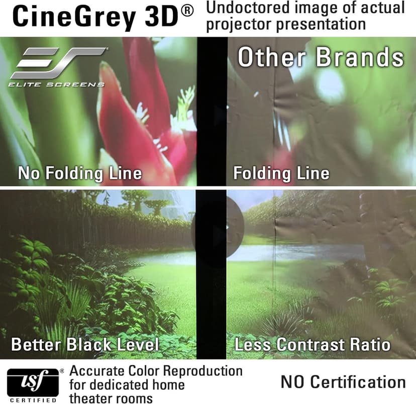 Elite Screens 135 inch CLR/ALR Projector Screen 16:9 4K, Standard Throw Projection, Edge Free Ambient Light Rejecting Fixed Frame Grey for Indoor Movie Screen Home Theater - Aeon CineGrey 3D AR135DHD3