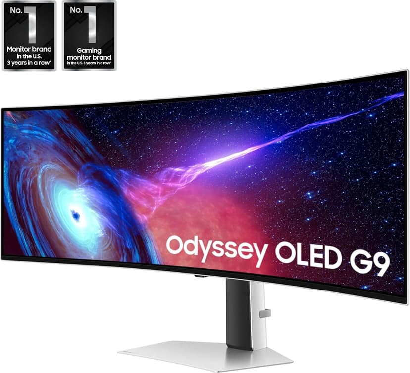 Samsung 49" Odyssey OLED (G93SC) Series Curved Gaming Monitor w QD-OLED, 240Hz, 0.03ms, Dual QHD,DisplayHDR True Black 400,AMD FreeSync Premium Pro,Height Adjustable Stand,3 Yr Warranty,LS49CG932SNXZA