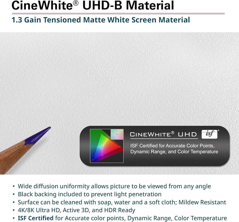 Elite Screens Aeon Series 150” Fixed Frame Projector Screen 16:9, 8K/4K UHD, Edge-Free Design, CineWhite UHD-B, Wall Mounted for Standard, Short & Ultra Short Throw Projectors, Home Theater, AR150WH2
