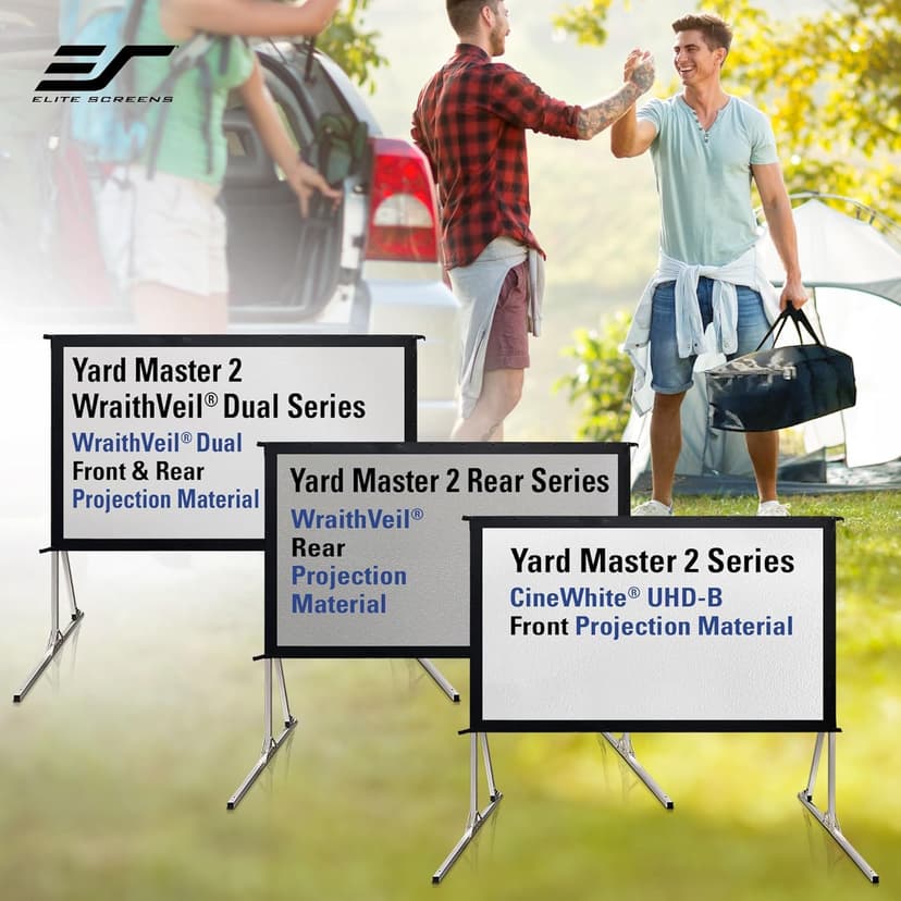 Elite Screens Yard Master 2, 135-INCH Outdoor Projector Screen with Stand 16:9, 8K 4K Ultra HD Fast Fold Portable Movie Screen Foldable Easy Snap On Cinema Theater, OMS135H2