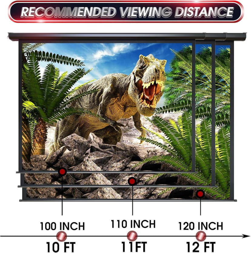 Aoxun 120" Motorized Projector Screen - Indoor and Outdoor Movies Screen 120 inch Electric 4:3 Projector Screen W/Remote Control