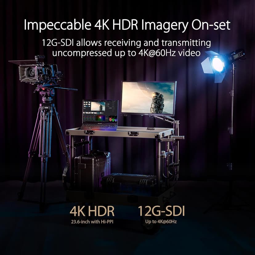 ASUS ProArt Display 24” 4K 12G-SDI HLG Professional Monitor (PA24US) - IPS, UHD (3840 x 2160), 99% Adobe RGB, 95% DCI-P3, ΔE < 1, USB-C, Built-in Motorized Colorimeter, Calman Ready, 3 Year Warranty