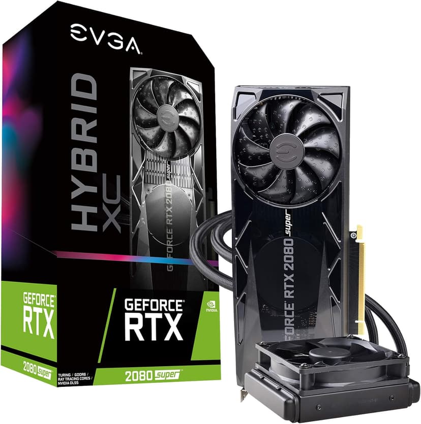 EVGA GeForce RTX 2080 Super XC Hybrid Gaming, 08G-P4-3188-KR, 8GB GDDR6, RGB LED Logo, Metal Backplate