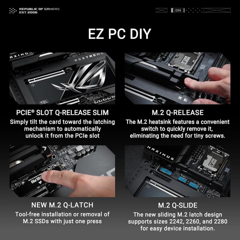 ASUS ROG MAXIMUS Z890 EXTREME Intel® Z890 LGA 1851 E-ATX motherboard, Advanced AI PC-ready, 24+2+1+2 stages, DDR5, WiFi7, 2.5G/10G LAN, PCIe® 5.0 M.2, Thunderbolt™ 5, USB Type-C®, AI OC, 5” LCD Screen