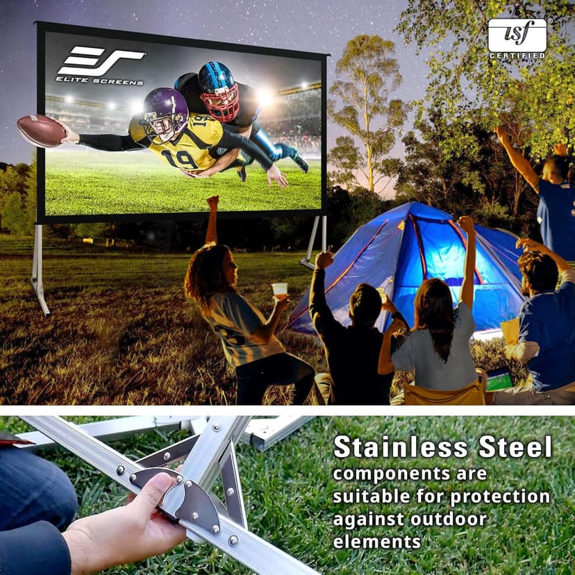 Elite Screens Yard Master 2, 135-INCH Outdoor Projector Screen with Stand 16:9, 8K 4K Ultra HD Fast Fold Portable Movie Screen Foldable Easy Snap On Cinema Theater, OMS135H2