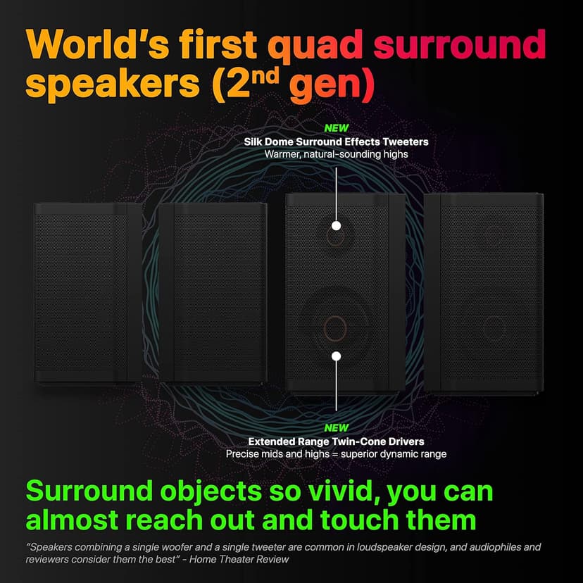 Nakamichi Shockwafe Ultra 9.2.4 Channel Dolby Atmos/DTS:X Soundbar with Dual 10" Subwoofers (Wireless), 4 Rear Surround Effects Speakers, eARC and SSE Max Technology (Flagship)