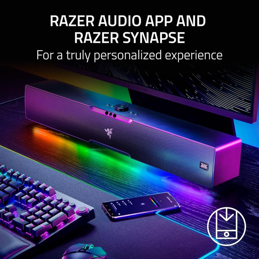 Razer Leviathan V2 Pro: Multi-Driver PC Gaming Soundbar with Subwoofer - Beamforming Surround Sound with AI Head Tracking - Chroma RGB - Bluetooth 5.0 & 3.5mm - for PC, Desktop/Laptop, Mobile, Switch