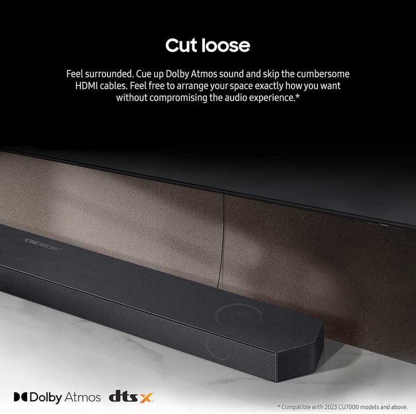 SAMSUNG HW-Q700C 3.1.2ch Soundbar w/Wireless Dolby Audio, Q-Symphony, SpaceFit Sound Pro, Adaptive Sound, Game Mode Pro, Airplay 2, Tap Sound, Chromecast and Alexa Built-in