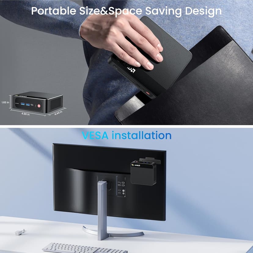 Beelink Mini PC AMD Ryzen 7 5825U Up to 4.5GHz 8C/16T, SER5 32GB RAM 500GB SSD Graphics 8core 2000 MHz, M2 SSD NVME 2280 Mini Computer 2.5GLAN/ WiFi 6/BT5.2/HDM/DP/USB3.2,Home/Office