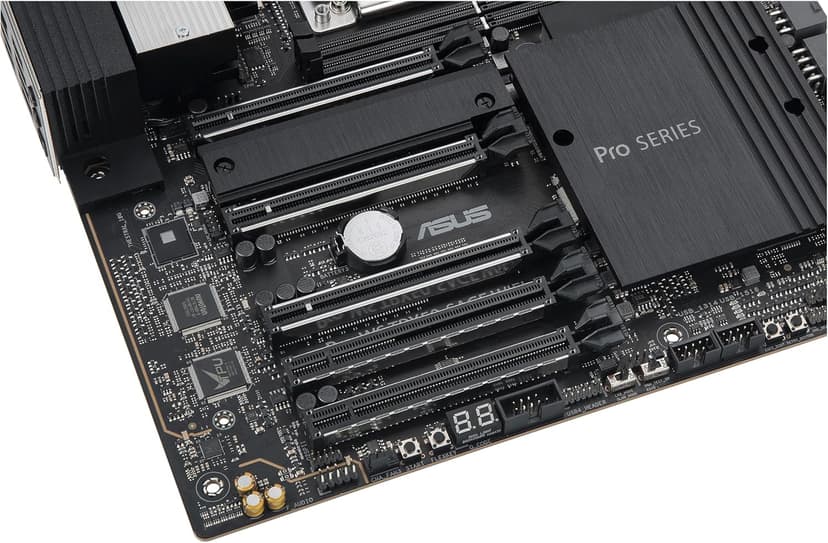 ASUS Pro WS TRX50-SAGE WIFI CEB Workstation motherboard, AMD Ryzen Threadripper PRO 7000 WX,ECC R-DIMM DDR5, 36 power-stage, WiFi 7,PCIe 5.0 x 16,PCIe 5.0 M.2, 10 Gb and 2.5 Gb LAN, multi-GPU support.