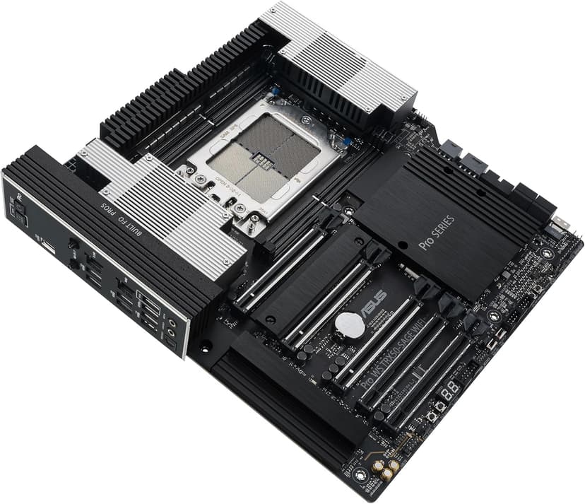 ASUS Pro WS TRX50-SAGE WIFI CEB Workstation motherboard, AMD Ryzen Threadripper PRO 7000 WX,ECC R-DIMM DDR5, 36 power-stage, WiFi 7,PCIe 5.0 x 16,PCIe 5.0 M.2, 10 Gb and 2.5 Gb LAN, multi-GPU support.