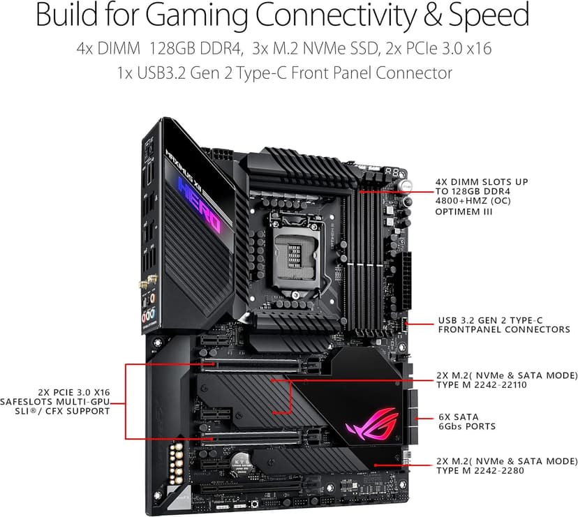 ASUS ROG Maximus XII Hero Z490 (WiFi 6) LGA 1200 (Intel 10th Gen) ATX Gaming Motherboard, 14+2 Power Stages, DDR4 4800+, 5Gbps LAN, Intel LAN