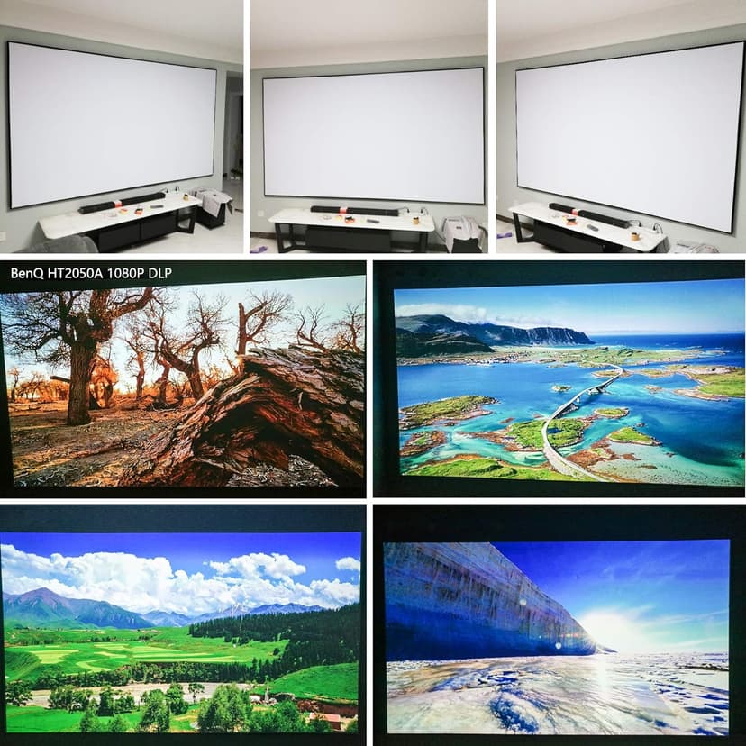 Projector Screen Material Fabric 69x118 inch for Max 130 inch 16:9 Projection Screen DIY, Black Backing 4K Ultra HD Front Projection EVA Polymer Material (White)