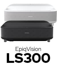 Epson EpiqVision Ultra Short Throw LS300 3LCD Smart Laser Projector, 3600 Lumens Color & White Brightness, HDR, Android TV, Yamaha Speakers, Bluetooth, Sports, Gaming, Movies - White (Renewed)