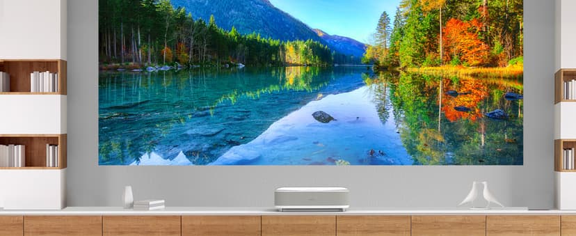 Epson EpiqVision Ultra Short Throw LS300 3LCD Smart Laser Projector, 3600 Lumens Color & White Brightness, HDR, Android TV, Yamaha Speakers, Bluetooth, Sports, Gaming, Movies - White (Renewed)