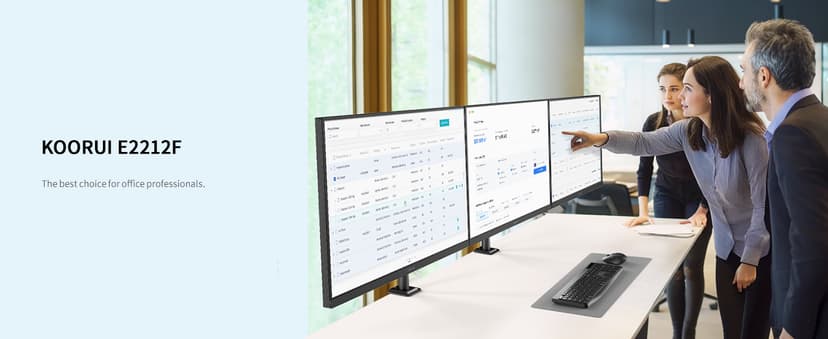 KOORUI 22 Inch Computer Monitor Full HD 1080P 100Hz PC Gaming Screen VA Panel Ultra-Slim Display 3000:1 Contrast Ratio with Adpitive Sync (HDMI/VGA/VESA Compatible 100x100mm/Audio Out), Tilt, Black