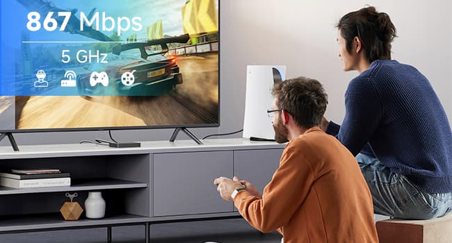 DBIT AC1200 Gigabit WiFi Router 2.4GHz +5GHz Dual Band MU-MIMO Wireless Internet Router, 4 x 10/100/1000Mbps Ethernet Ports, 4 x 5dBi Antennas, Support Router, AP, Repeater Mode, EasyMesh, White