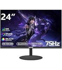 24 inch 3000R Curved Monitor 100Hz FHD 1920x1080p Refresh Rate 16:9 Aspect Ratio Ergonomic Tilt & VESA Compatible - Home Office Gaming Monitor Sync Visual Experience for Work & Play,HDMI * 2