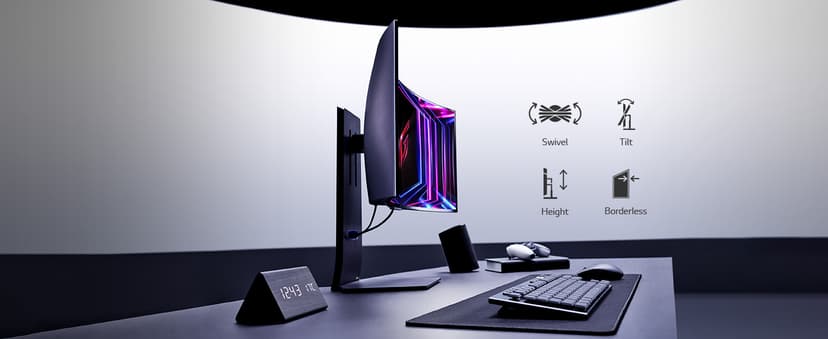 LG 34GS95QE 34-inch Ultragear OLED Curved Gaming Monitor WQHD 1440p 800R 240Hz 0.03ms AMD FreeSync Premium Pro NVIDIA G-Sync HDMI 2.1 DisplayPort Tilt/Height/Swivel Stand Black