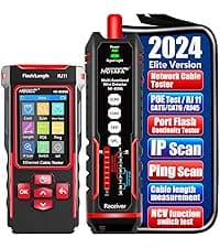NOYAFA NF-859GK Network Cable Tester with IP Tester 10mw Visual Fault Locator,PING/POE/RJ45 RJ11 CAT5 CAT6 Cable Toner Ethernet Tester for Phone Lines CAT3, Ethernet,Wire Tracer LAN Network Tool