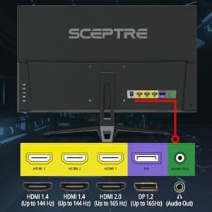 Sceptre 27-inch FHD 1080p IPS Gaming LED Monitor up to 165Hz 144Hz 1ms DisplayPort HDMI, FreeSync FPS RTS Build-in Speakers Gunmetal Black 2022 (E275B-FPT165)