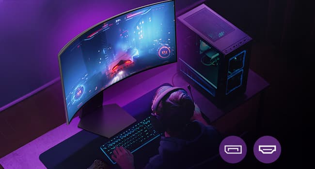 LG 34GS95QE 34-inch Ultragear OLED Curved Gaming Monitor WQHD 1440p 800R 240Hz 0.03ms AMD FreeSync Premium Pro NVIDIA G-Sync HDMI 2.1 DisplayPort Tilt/Height/Swivel Stand Black