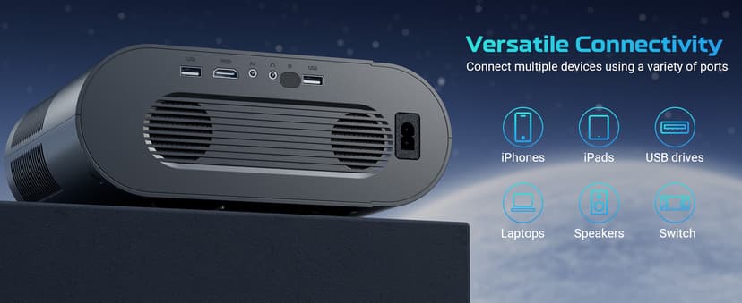 GooDee Smart 4K Projector with WiFi and Bluetooth, Google TV-Licensed Outdoor Movie Projector with Netflix / Prime Video / YouTube Built-in, Keystone Voice Control Home Theater