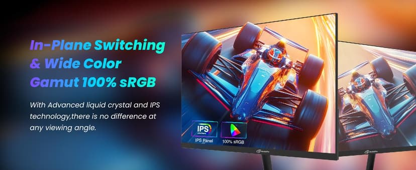 24inch Computer Monitor, FHD 1080p, 144Hz Office and Gaming Monitor, IPS, Adaptive Sync, 110% sRGB, 1ms, 3-Sided Frameless, Ultra Slim, VESA Mountable, Anti-Blue Light Design, HDMI, DP