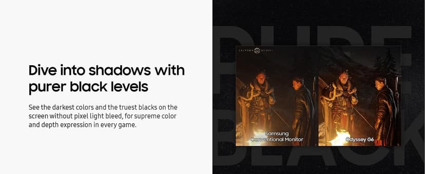 Samsung 27” Odyssey OLED G6 (G60SD) Series Gaming Monitor with QHD & QD-OLED, 360Hz 0.03ms, AMD FreeSync Premium Pro, Anti-Glare, Sleek Design, Cooling System, 3 Year Warranty, LS27DG602SNXZA