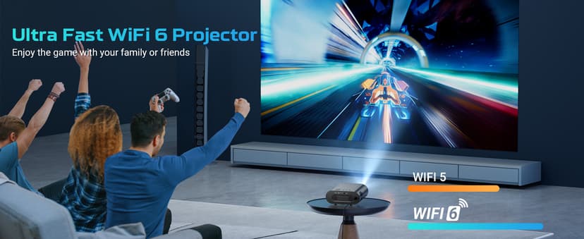 GooDee Smart 4K Projector with WiFi and Bluetooth, Google TV-Licensed Outdoor Movie Projector with Netflix / Prime Video / YouTube Built-in, Keystone Voice Control Home Theater