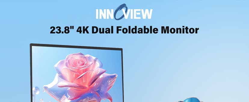 InnoView 23.8" Dual Mnonitor 4K UHD 100% sRGB Dual Screen Monitor 315°Adjustable Foldable Monitor for Laptop MacBook Windows with DP Type-C HDMI (No Driver Needed)