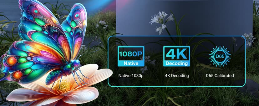 GooDee Smart 4K Projector with WiFi and Bluetooth, Google TV-Licensed Outdoor Movie Projector with Netflix / Prime Video / YouTube Built-in, Keystone Voice Control Home Theater