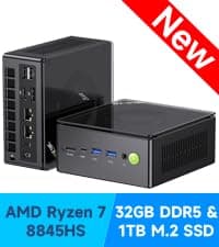 GMKtec Mini PC Intel N150 (up to 3.60GHz) Intel i226-V 2.5Gbps RJ45 Desktop Computers 16GB DDR4 256GB PCIe M.2 SSD/ 4K Dual HDMI/USB3.2/WiFi 6 BT5.2 for Office, Business
