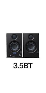 PreSonus Eris 4.5BT Bluetooth Studio Monitors, Pair — 4.5" Inch Powered Bookshelf Speakers, Stereo, Desktop Computer, Near Field Music Production, Audio Mixing Recording