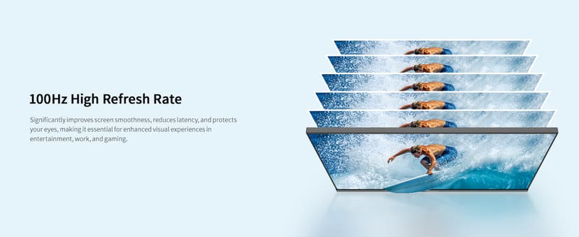 KOORUI 22 Inch Computer Monitor Full HD 1080P 100Hz PC Gaming Screen VA Panel Ultra-Slim Display 3000:1 Contrast Ratio with Adpitive Sync (HDMI/VGA/VESA Compatible 100x100mm/Audio Out), Tilt, Black