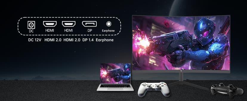 KTC 24 inch 1500R Curved Gaming Monitor 165Hz 1ms FHD 1080p VA Tilt Adaptive Sync HDR 110% sRGB DP/HDMI,VESA for Gaming Home Office Business PS5 PC Monitors