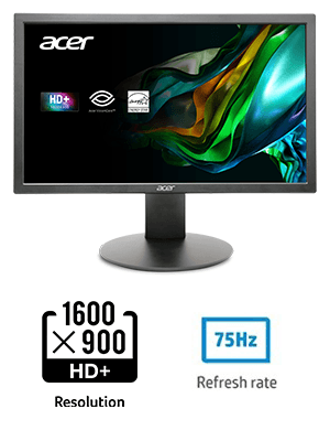 Acer K202Q bi 19.5-inch Professional HD+ (1600 x 900) Monitor, 75Hz Refresh Rate, VESA Mountable, VisionCare Technologies, BlueLight Filter & Flickerless Technology (HDMI Port & VGA Port),Black