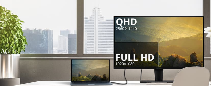 ViewSonic VS2725-2K 27 Inch QHD 1440p Monitor with 100Hz, HDMI, DisplayPort, and Variable Refresh Rate for Home and Office
