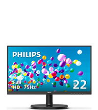 Philips 221V8LB 22 inch Class Thin Full HD (1920 x 1080) Monitor, 100Hz Refresh Rate, VESA, HDMI x1, VGA x1, LowBlue Mode, Adaptive Sync, 4 Year Advance Replacement Warranty