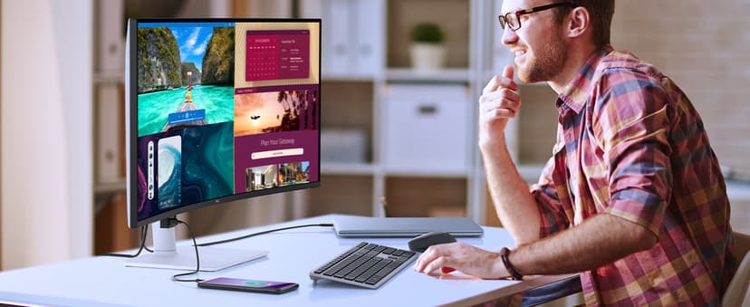 Dell 34 Plus USB-C Curved Monitor - S3425DW - 34-inch (3440 x 1440) up to 120 Hz 21:9 Display, VA Panel, AMD FreeSync Premium, 99% sRGB, 95% DCI-P3, Integrated Speakers, 3000:1 Contrast Ratio