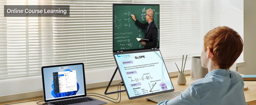 InnoView 23.8" Dual Mnonitor 4K UHD 100% sRGB Dual Screen Monitor 315°Adjustable Foldable Monitor for Laptop MacBook Windows with DP Type-C HDMI (No Driver Needed)