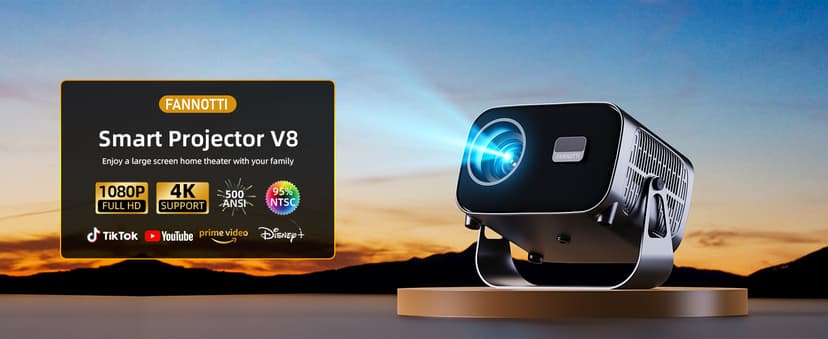 Smart Projector with WIFI and Bluetooth, 800ANSI Native 1080P Portable Projector Built-in Apps, Auto Keystone & Electric Focus Movie Projector for Home Theater, Compatible with IOS/Android/HDMI/USB