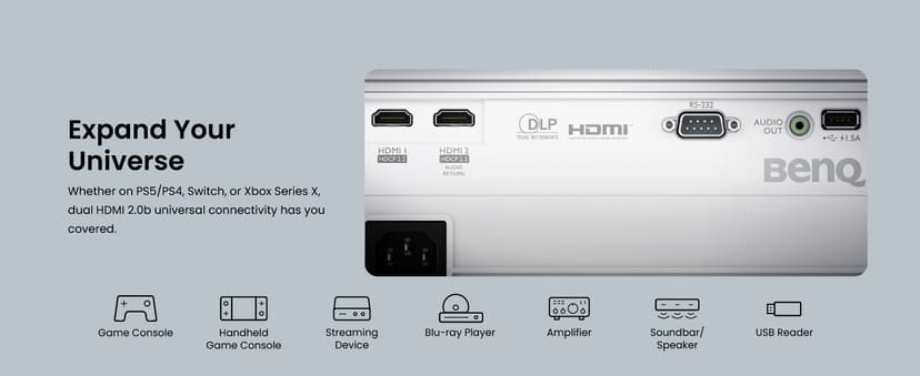 BenQ TK700ST 4K HDR 3000 Lumens Short Throw Movie and Gaming Projector | 4ms Response Time | 240Hz Refresh Rate | HDR10 & HLG | ARC/eARC Support | 2D Keystone | 1.2x Zoom | Golf Simulation