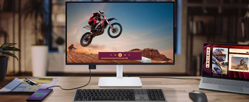 Dell 27 Plus 4K USB-C Monitor - S2725QC - 27-inch 4K (3840 x 2160) 120Hz 16:9 Display, AMD FreeSync Premium, sRGB 99%, Integrated Speakers, 1500:1 Contrast Ratio, Comfortview Plus - Ash White