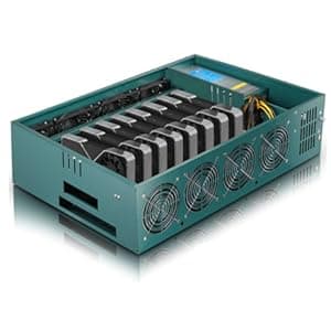 8GPU Mining Rig Complete Crypto Miner with Windows10,Including 8GPU Mining Motherboard 2000W Power Supply,CPU,SSD,4G RAM, 8 GPU Mining Case for ETC/LTC/XHV/Monero/Ravencoin(Without GPU)