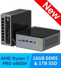 GMKtec Mini PC Intel N150 (up to 3.60GHz) Intel i226-V 2.5Gbps RJ45 Desktop Computers 16GB DDR4 256GB PCIe M.2 SSD/ 4K Dual HDMI/USB3.2/WiFi 6 BT5.2 for Office, Business