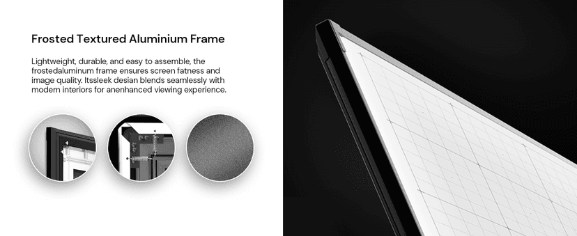 150-inch Fixed Frame Projector Screen, 1.3 dB Gain, 80% PQE, 4K/8K Ultra HD, 3D Wall Mount Projector Screen, Works with Long Throw, Short Throw & Ultra Short Throw Projectors