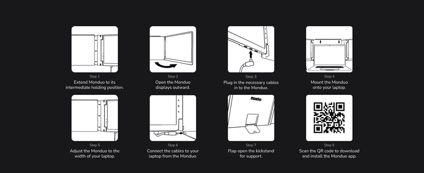 16" Pro Triple Laptop Screen Extender, Dual 16" 2k Portable Monitors, 144Hz, 100% DCI-P3, Compatible with 16" MacBook Pro M1, M2, M3, M4 & Windows Laptops, for Gaming, Creators, & Professional