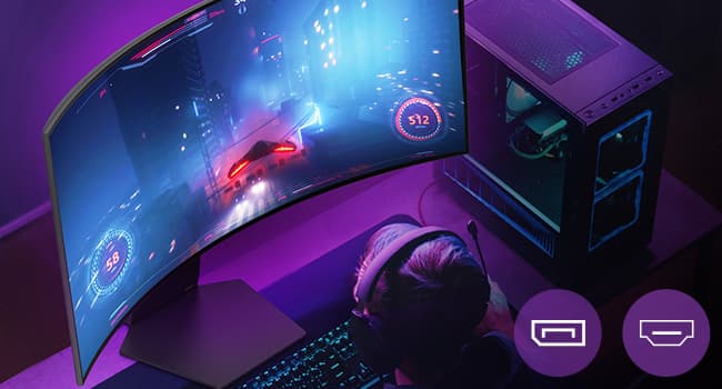 LG 39GS95QE Ultragear OLED Curved Gaming Monitor 39-Inch WQHD 800R 240Hz 0.03ms DisplayHDR True Black 400 AMD FreeSync Premium Pro NVIDIA G-Sync HDMI 2.1 DisplayPort Tilt/Height/Swivel Stand - Black